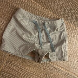 Kortni Jeane Light Gray Pinstripe Kids Swim Trunks